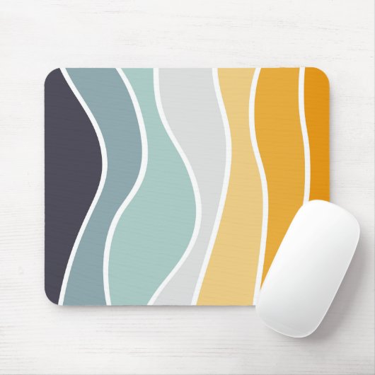 Farbenfrohe sommerliche Retrowellen Mousepad (Mit Mouse)