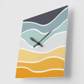 Farbenfrohe sommerliche Retrowellen Quadratische Wanduhr (Winkel)