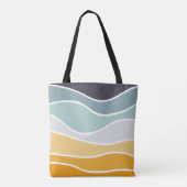 Farbenfrohe sommerliche Retrowellen Tasche (Rückseite)