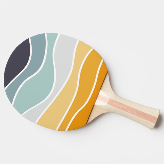 Farbenfrohe sommerliche Retrowellen Tischtennis Schläger (Seitenansicht)