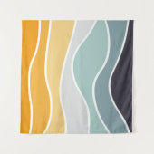Farbenfrohe sommerliche Retrowellen Wandteppich (Vorderseite (Horizontal))