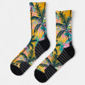 Farbenfrohe Sommerpalmenmuster Socken (Links)