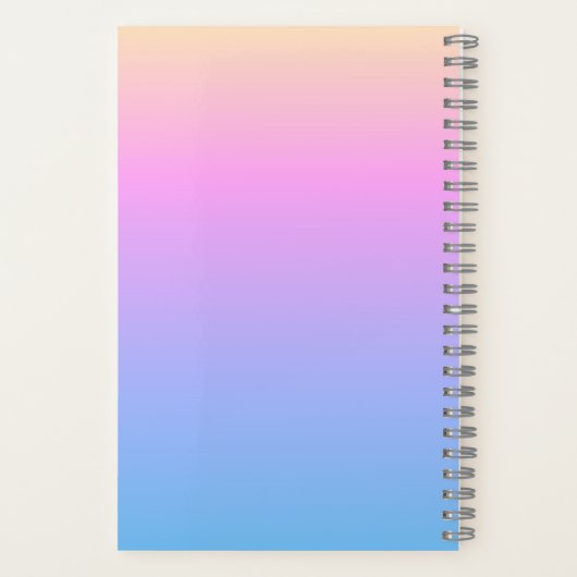 Farbenfrohe Sommerradient & Name Notizblock (Rückseite)