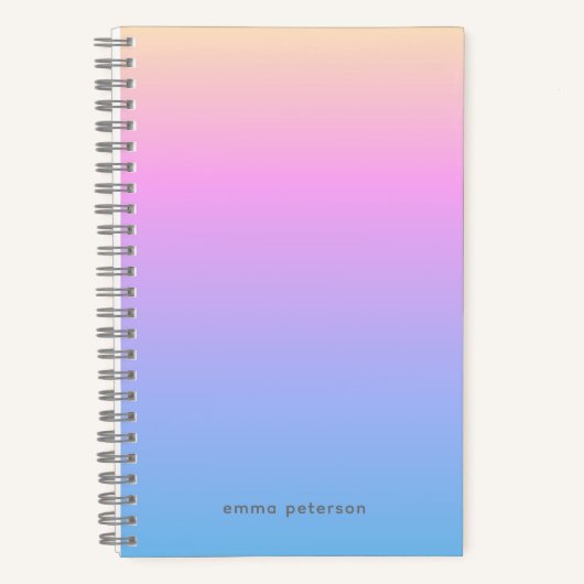 Farbenfrohe Sommerradient & Name Notizblock (Vorderseite)