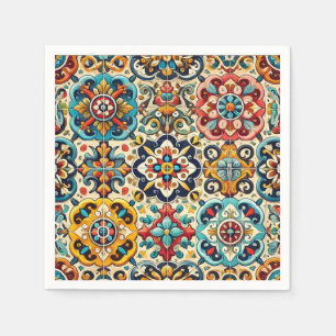 Farbenfrohe Sommerrote, Gelbe und Blaue Fiesta Serviette