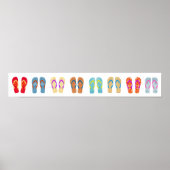 Farbenfrohe Sommerstrand Flip Flops Horizontal Pos Poster (Vorne)