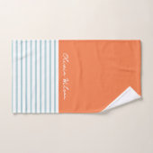 Farbenfrohe Sommerstreifen Blaue Orange Individuel Badhandtuch Set (Handtuch)