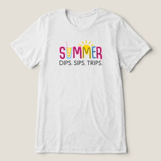 Farbenfrohe Sommertauchgänge Wandern mit der Sonne Tri-Blend Shirt (Design Vorderseite)