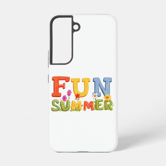 Farbenfrohe Sommertexte mit Blume Samsung Galaxy Hülle (Rückseite)