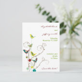 Farbenfrohe Sommervögel Wirbel Hochzeit retten das Ankündigungspostkarte (Stehend Vorderseite)