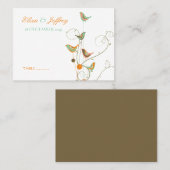 Farbenfrohe Sommervögel & Wirbel Whimsikale Hochze Platzkarte (Vorne/Hinten)