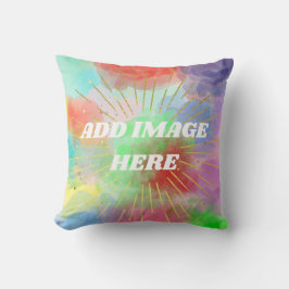 Farbenfrohe Sommerwolken Wasserfarbe für Mama Oma Kissen