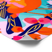 Farbenfrohe Songbird-Poster - lebhaftes Blumendesi Poster (Ecke)