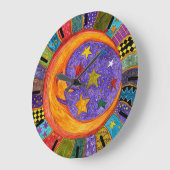 Farbenfrohe Sonne, Mond und Sterne Uhr (Winkel)