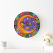 Farbenfrohe Sonne, Mond und Sterne Uhr (Zuhause)