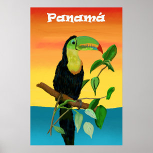Farbenfrohe Sonnenaufgangsinsel Toucan Von Panama Poster