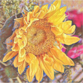 Farbenfrohe Sonnenblume Art Großes Aufkleber (Vorderseite)