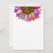 Farbenfrohe Sonnenblume Blossom Blumenblume Geburt Einladung (Rückseite)
