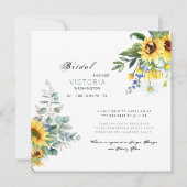 Farbenfrohe Sonnenblume Brautparty Einladung (Vorderseite)