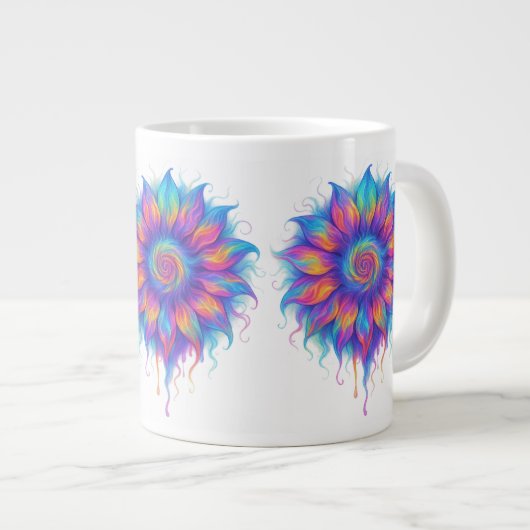 Farbenfrohe Sonnenblume Jumbo-Tasse (Vorderseite Rechts)
