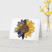 Farbenfrohe Sonnenblume Karte (Gelbe Blume)