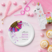 Farbenfrohe Sonnenblume Lila Leaf Geburtstag Pappteller (Party)