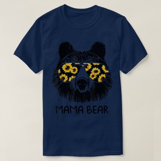 Farbenfrohe Sonnenblume Mama Bear Mother Bear Love T-Shirt (Design vorne)