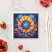 Farbenfrohe Sonnenblume Serviette (Beispiel)