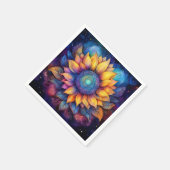 Farbenfrohe Sonnenblume Serviette (Ecke)