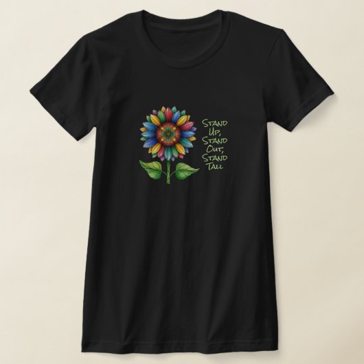 Farbenfrohe Sonnenblume - Stehen Sie auf, stechen T-Shirt (Ablage )