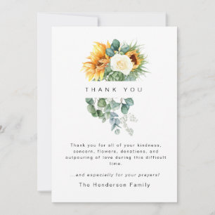 Farbenfrohe Sonnenblumen Bereavement Beerdigung Da Dankeskarte