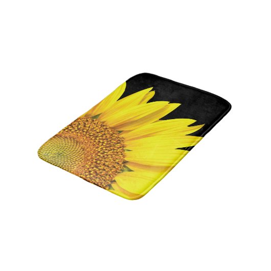 Farbenfrohe Sonnenblumen Blumen Badezimmer Matte (Schrägansicht)