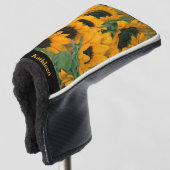 Farbenfrohe Sonnenblumen Foto Name Putter Golf Headcover (3/4 Vorderseite)