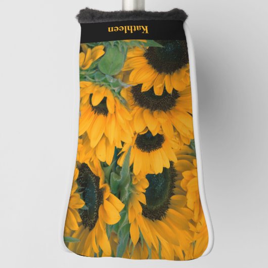 Farbenfrohe Sonnenblumen Foto Name Putter Golf Headcover (Rotieren 90)
