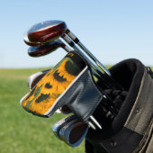 Farbenfrohe Sonnenblumen Foto Name Putter Golf Headcover (In Situ)