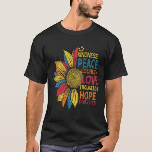 Farbenfrohe Sonnenblumen Frieden Liebe Integration T-Shirt