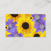 Farbenfrohe Sonnenblumen und Lila Personalisierte Visitenkarte (Rückseite)