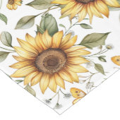 Farbenfrohe Sonnenblumen und Schmetterlinge in Blü Kurzer Tischläufer (Ecke)