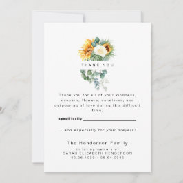 Farbenfrohe Sonnenblumenbeerdigung Danke