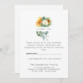 Farbenfrohe Sonnenblumenbeerdigung Danke (Vorne/Hinten)