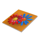 Farbenfrohe Sonnenblumendekoration Fliese (Seite)