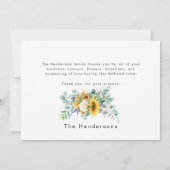 Farbenfrohe Sonnenblumenspritze Danke (Rückseite)