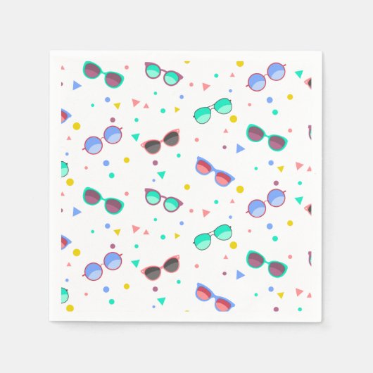 Farbenfrohe Sonnenbrille Muster Sommer Serviette (Vorderseite)