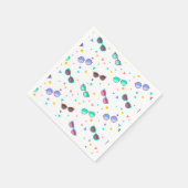 Farbenfrohe Sonnenbrille Muster Sommer Serviette (Ecke)