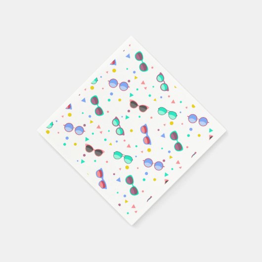Farbenfrohe Sonnenbrille Muster Sommer Serviette (Ecke)