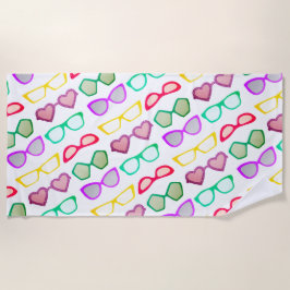 Farbenfrohe Sonnenbrille Muster Strandtuch