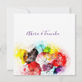 Farbenfrohe Sonnenschirme Einladung (Rückseite)