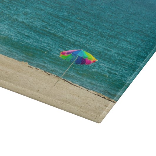 Farbenfrohe Sonnenschirme Schneidebrett (Ecke)