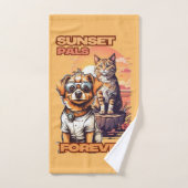 Farbenfrohe Sonnenuntergang Badhandtuch Set (Handtuch)