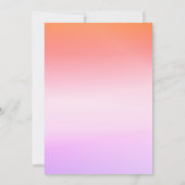 Farbenfrohe Sonnenuntergang Ombre Moderne Geburtst Einladung (Rückseite)